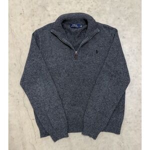 Polo Ralph Lauren Men's Quarter Zip Sweatshirt Grey Sz Large